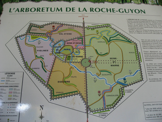 Plan explicatif de l'Arboretum de La Roche-Guyon